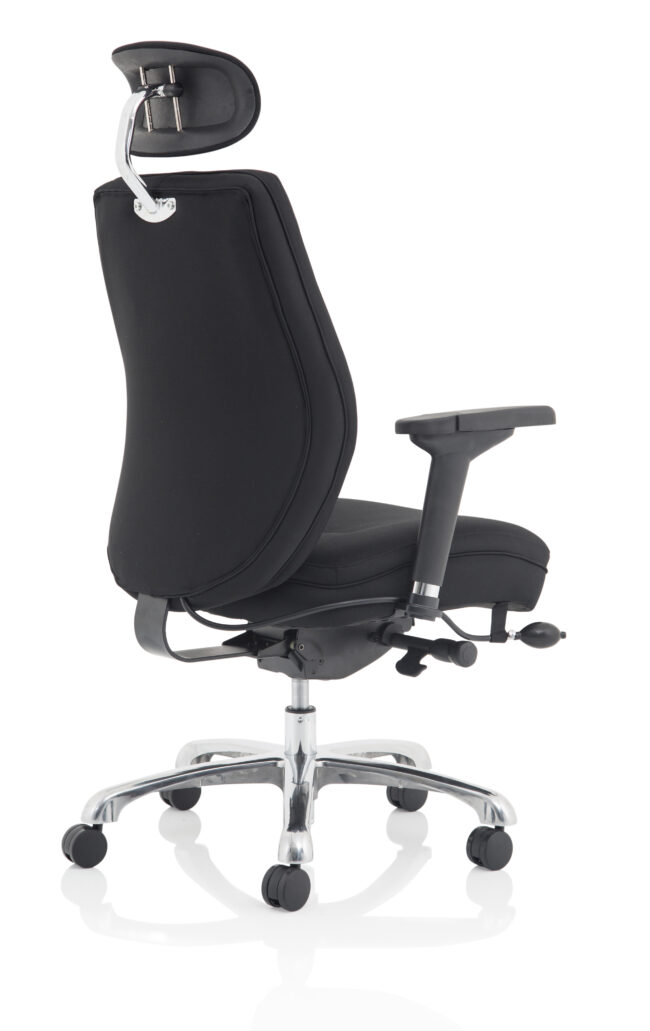 Domino High Back Black Ergonomic Posture Chair with Arms and Headrest - Image 15