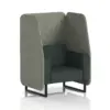 Rivet - Vitreous Panels And Charcoal Sofa
