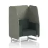 Rivet - Vitreous Panels And Charcoal Sofa