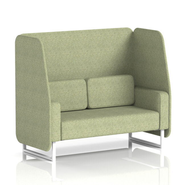 Brixworth Open Booth With White Legs in Single Tone - Image 2