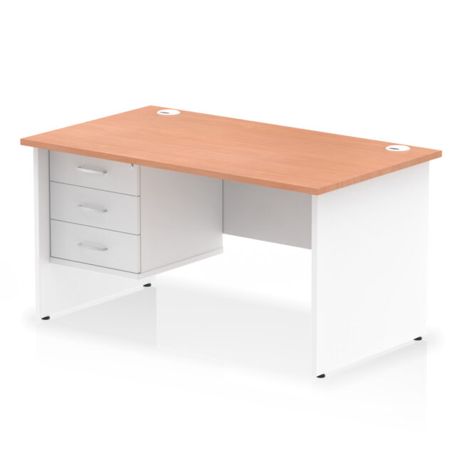 Impulse 1400mm Panel End Straight Desk With Single Fixed Pedestal - Image 6