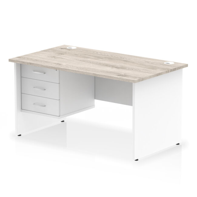 Impulse 1400mm Panel End Straight Desk With Single Fixed Pedestal - Image 10