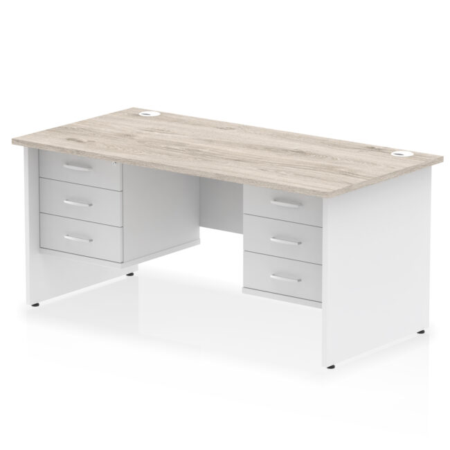 Impulse 1600mm Panel End Straight Desk With Two Fixed Pedestal - Image 11