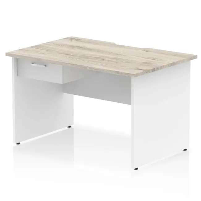 Impulse Scalloped Edge Panel End Straight Desk Frame With Single One Drawer Fixed Pedestal - Image 23