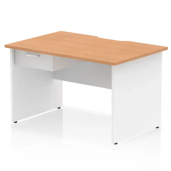 Impulse Scalloped Edge Panel End Straight Desk Frame With Single One Drawer Fixed Pedestal - Image 25