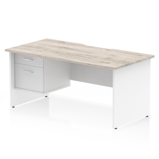 Impulse Scalloped Edge 1600mm Panel End Straight Desk With Single Fixed Pedestal - Image 10