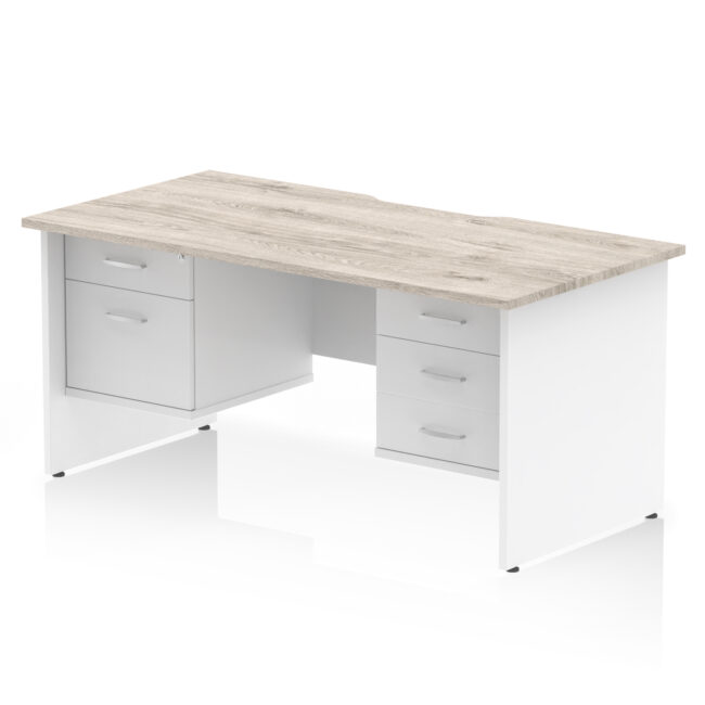 Impulse Scalloped Edge 1600mm Panel End Straight Desk With Two Fixed Pedestal - Image 11