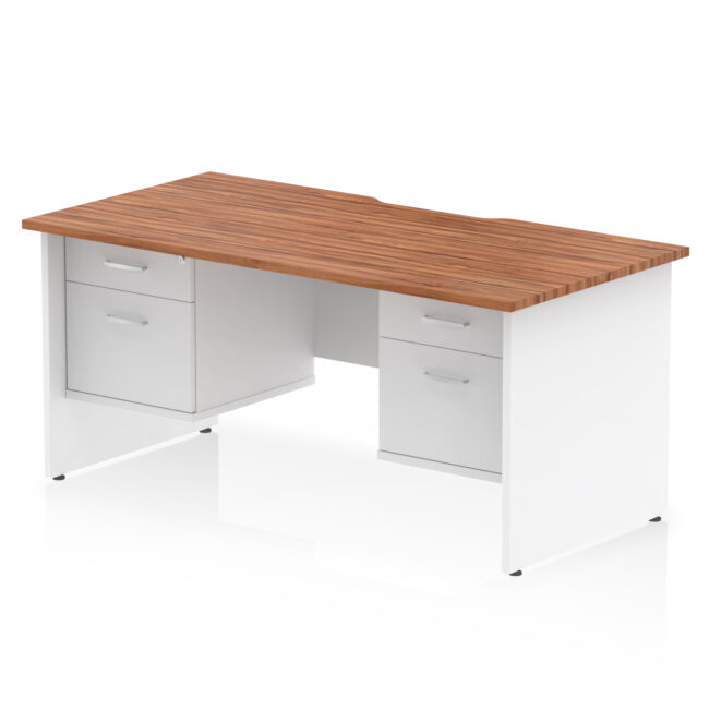 Impulse Scalloped Edge 1600mm Panel End Straight Desk With Two Fixed Pedestal - Image 25