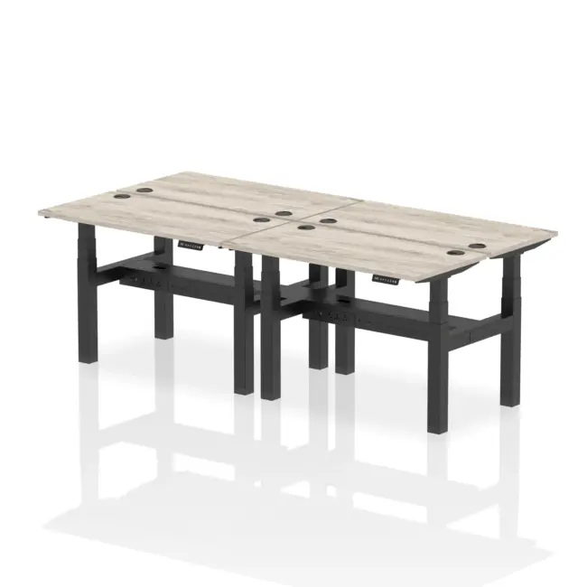 Air Back-to-Back Slimline Height Adjustable Bench Desk - 4 Person - Image 7