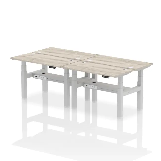 Air Back-to-Back Slimline Height Adjustable Bench Desk - 4 Person - Image 8