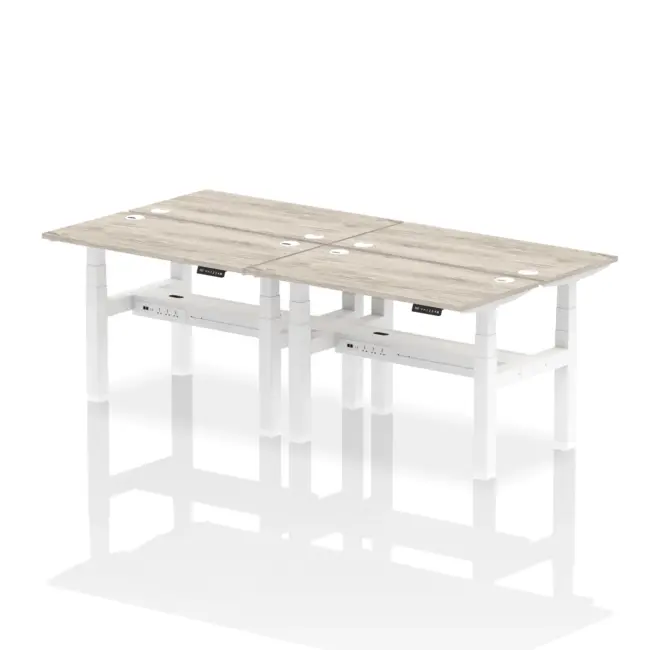 Air Back-to-Back Slimline Height Adjustable Bench Desk - 4 Person - Image 9