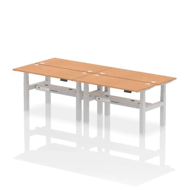 Air Back-to-Back Slimline Height Adjustable Bench Desk - 4 Person - Image 35