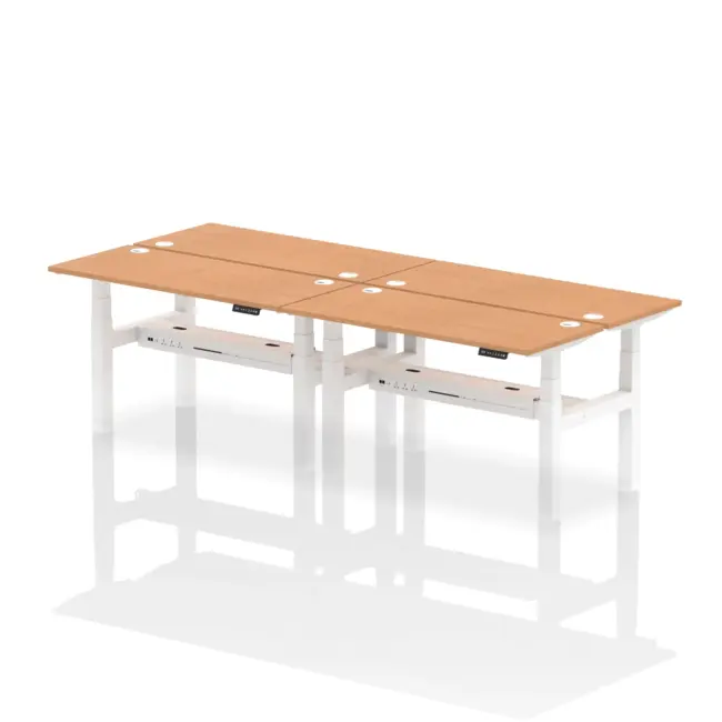 Air Back-to-Back Slimline Height Adjustable Bench Desk - 4 Person - Image 36
