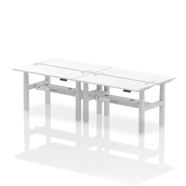 Air Back-to-Back Slimline Height Adjustable Bench Desk - 4 Person - Image 41