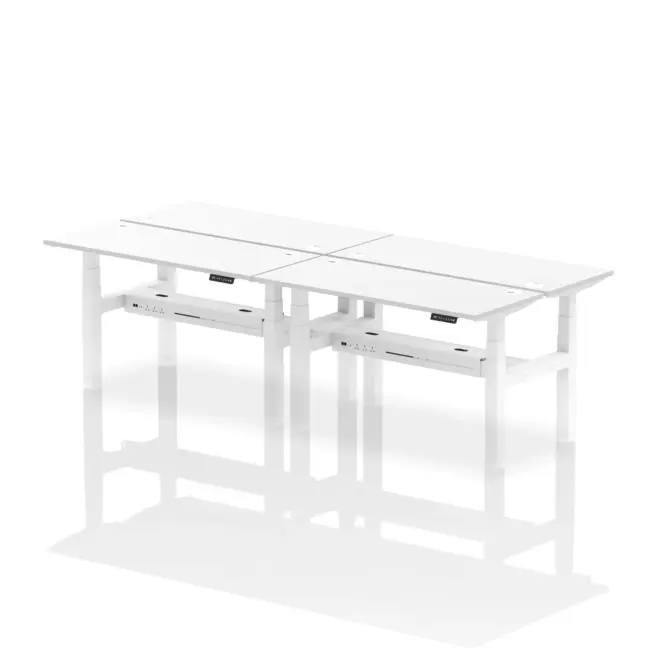 Air Back-to-Back Slimline Height Adjustable Bench Desk - 4 Person - Image 42