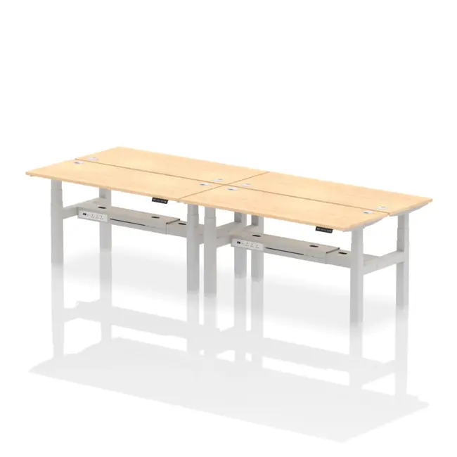 Air Back-to-Back Slimline Height Adjustable Bench Desk - 4 Person - Image 53