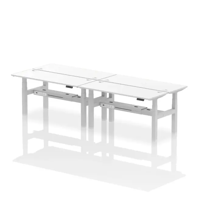 Air Back-to-Back Slimline Height Adjustable Bench Desk - 4 Person - Image 62