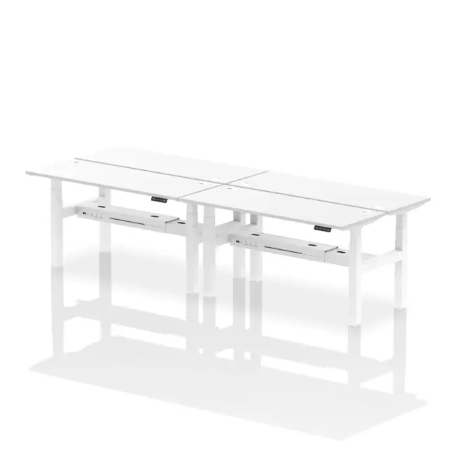Air Back-to-Back Slimline Height Adjustable Bench Desk - 4 Person - Image 63