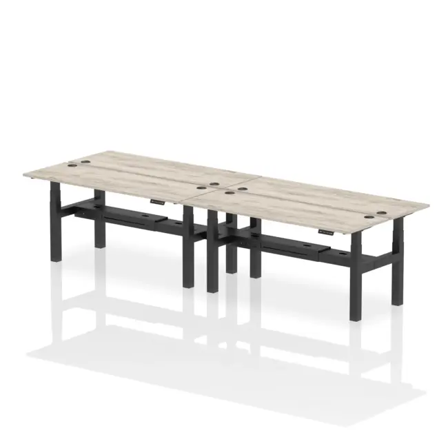 Air Back-to-Back Slimline Height Adjustable Bench Desk - 4 Person - Image 70
