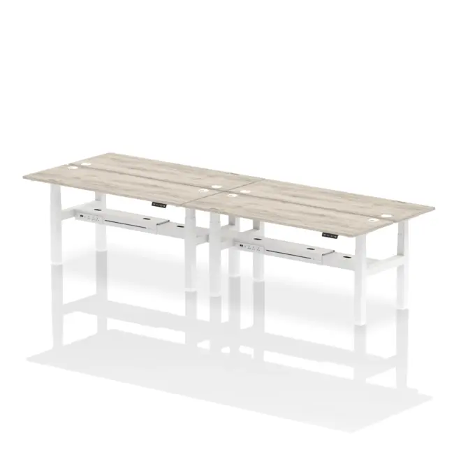Air Back-to-Back Slimline Height Adjustable Bench Desk - 4 Person - Image 72