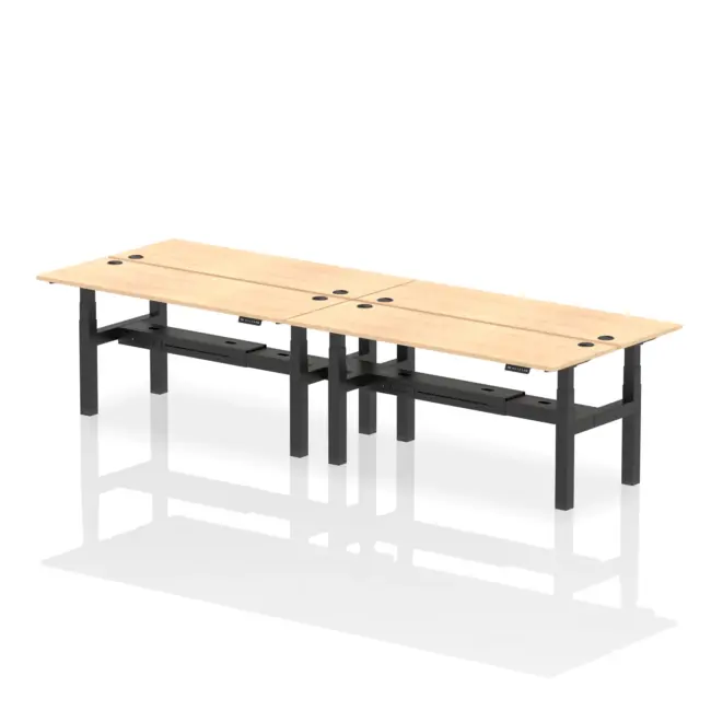 Air Back-to-Back Slimline Height Adjustable Bench Desk - 4 Person - Image 73