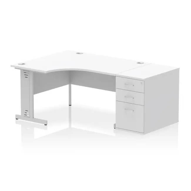 Impulse 1400mm Cable Managed Left Crescent Desk Workstation - Image 32