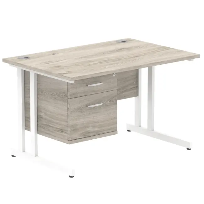 Impulse 1200mm Cantilever Straight Desk With Single Fixed Pedestal - Image 13
