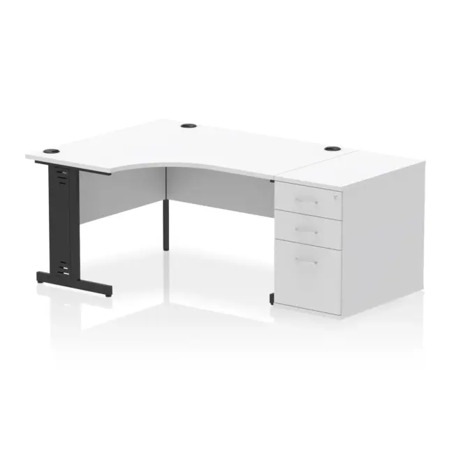 Impulse 1400mm Cable Managed Left Crescent Desk Workstation - Image 12