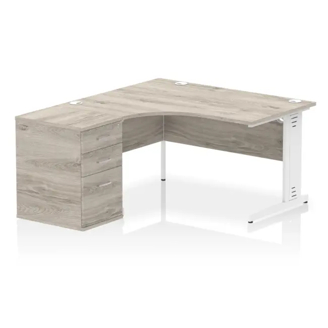 Impulse 1400mm Cable Managed Left Crescent Desk Workstation - Image 22