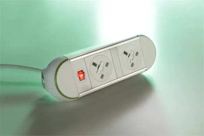 Impulse Desktop Module 2 x 3.15A UK Sockets, 1 x Neon Switch, 1 x 500mm Lead to 3 Pole Connector in Black - Image 3