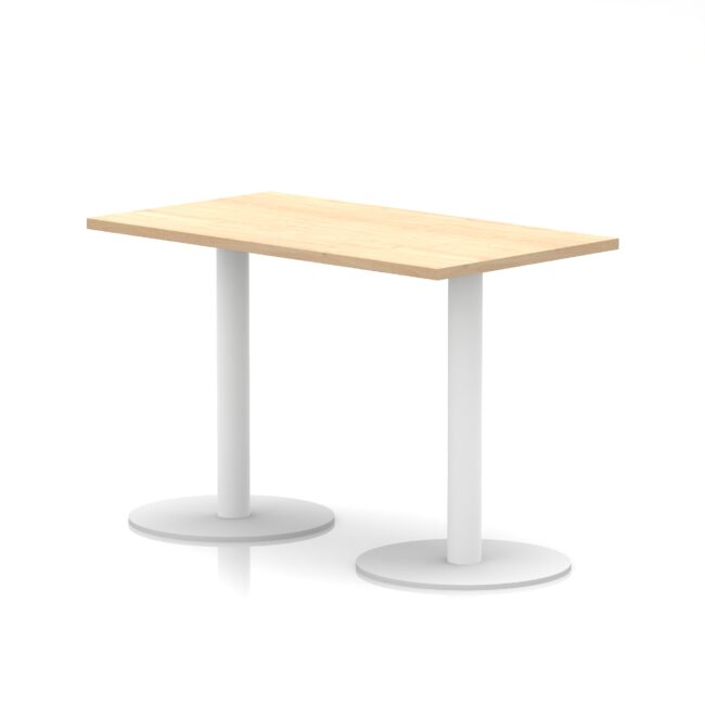 Italia Slimline Rectangular Poseur Table White Leg - Image 4