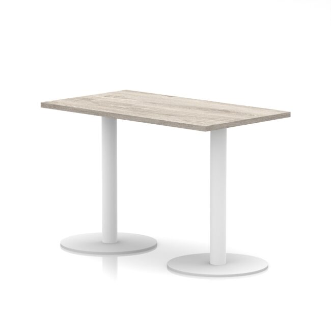 Italia Slimline Rectangular Poseur Table White Leg - Image 6