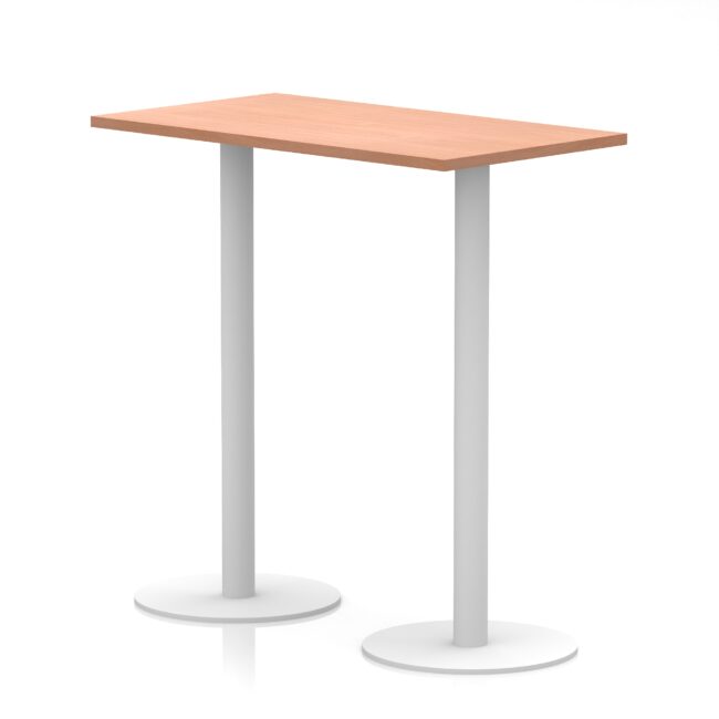 Italia Slimline Rectangular Poseur Table White Leg - Image 7