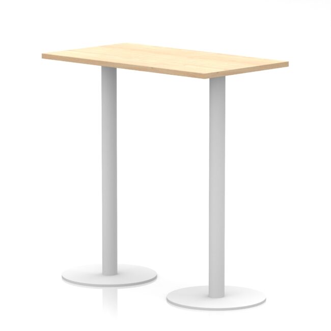 Italia Slimline Rectangular Poseur Table White Leg - Image 10