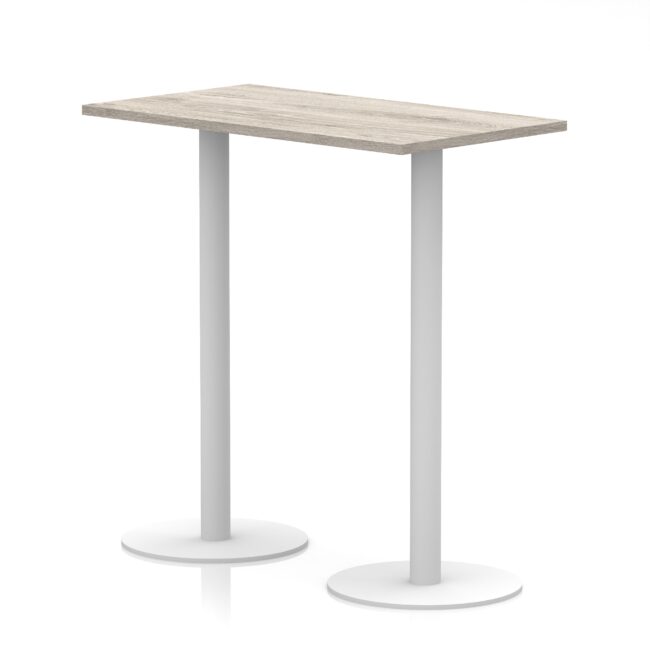 Italia Slimline Rectangular Poseur Table White Leg - Image 12