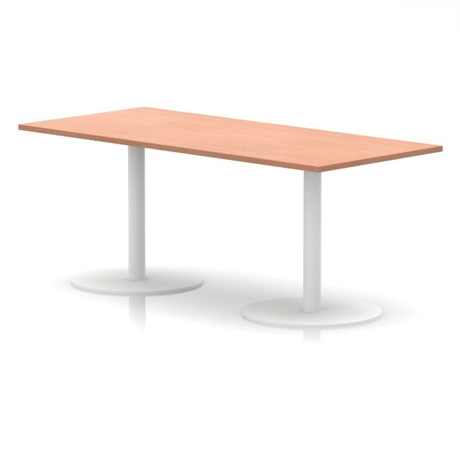Italia Rectangular Poseur Table White Leg - Image 37