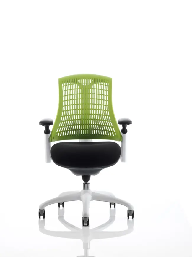 Flex Medium Back White Frame Task Operator Office Chair with Arms - Image 9