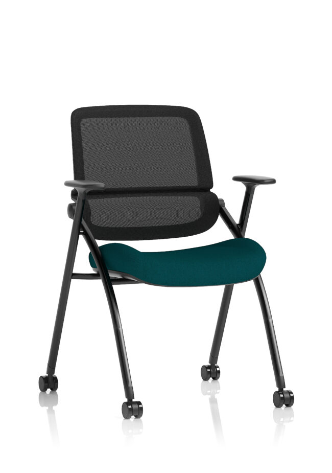 Capra Mesh Back Folding Office Training Chair With Sliding Arms - Image 5