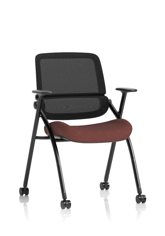 Capra Mesh Back Folding Office Training Chair With Sliding Arms - Image 11