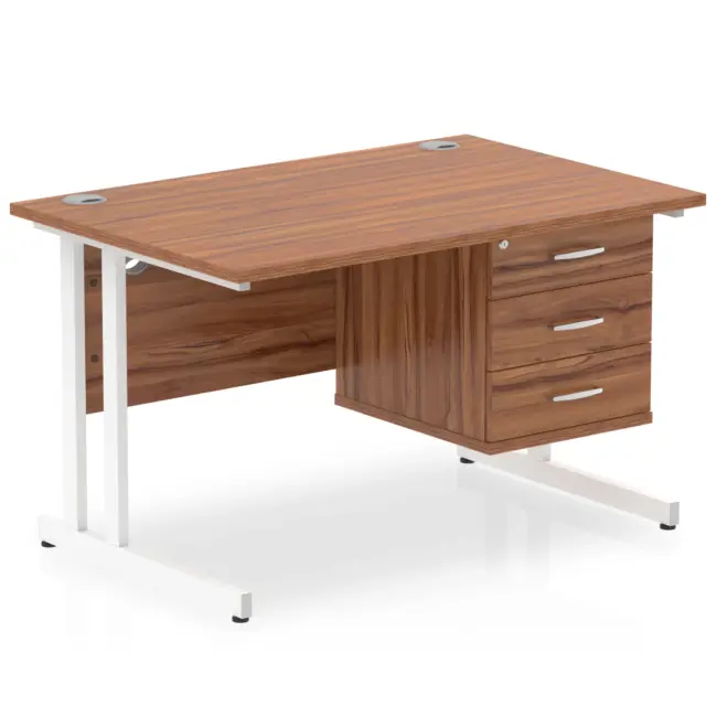 Impulse 1200mm Cantilever Straight Desk With Single Fixed Pedestal - Image 49