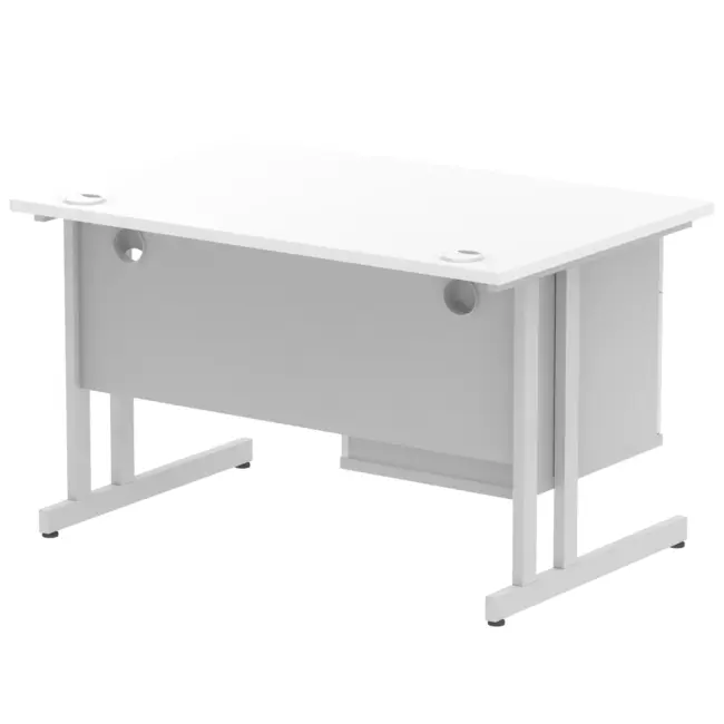 Impulse 1200mm Cantilever Straight Desk With Single Fixed Pedestal - Image 113