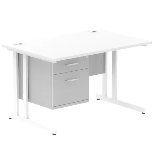 Impulse 1200mm Cantilever Straight Desk With Single Fixed Pedestal - Image 52