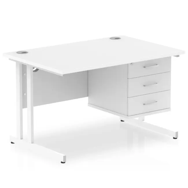 Impulse 1200mm Cantilever Straight Desk With Single Fixed Pedestal - Image 59