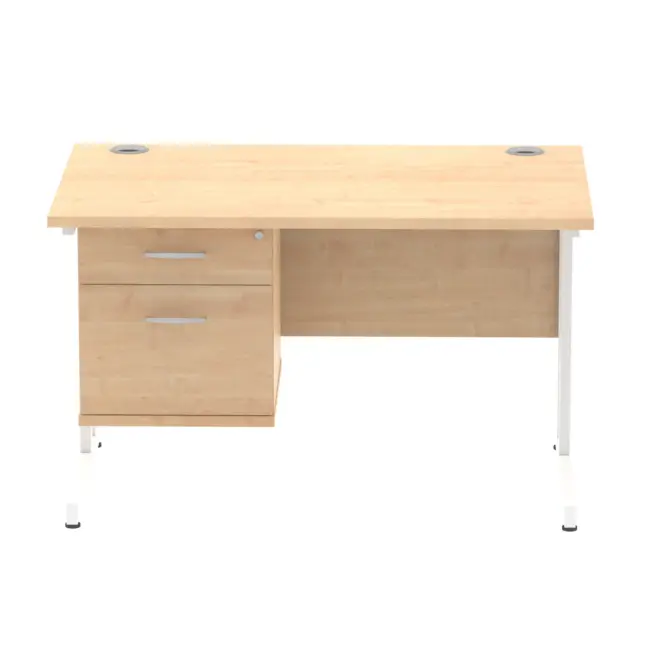 Impulse 1200mm Cantilever Straight Desk With Single Fixed Pedestal - Image 21