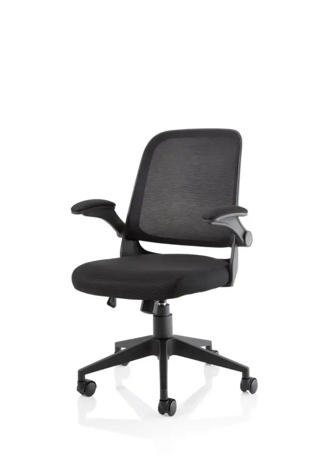 Crew Task Operator Mesh Chair With Folding Arms - Image 2