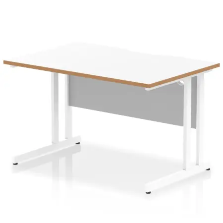 Impulse Scalloped Edge 1200mm Straight Desk Cantilever Leg
