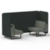 Rivet - Charcoal Panels And Vitreous Sofa