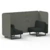 Rivet - Vitreous Panels And Charcoal Sofa