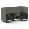 Rivet - Vitreous Panels And Charcoal Sofa