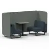 Rivet - Vitreous Panels And Charcoal Sofa